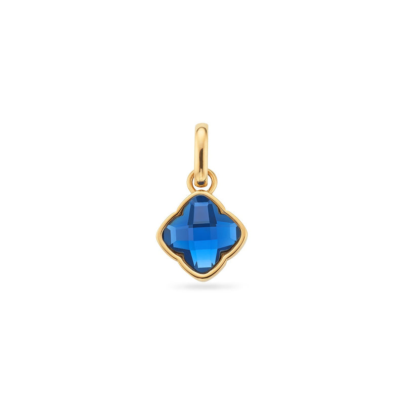 Faceted Birthstone Clover Pendant (Gold)