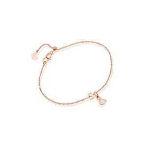 Birthstone & Made Mine Letter Bracelet (Rose Gold)