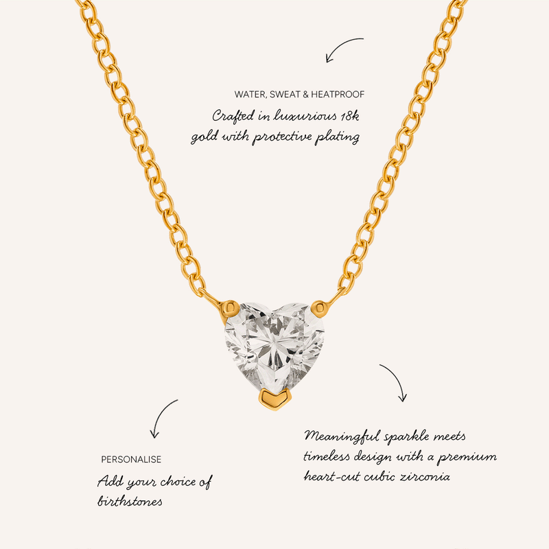 Heart Bracelet & Necklace Set (Gold)