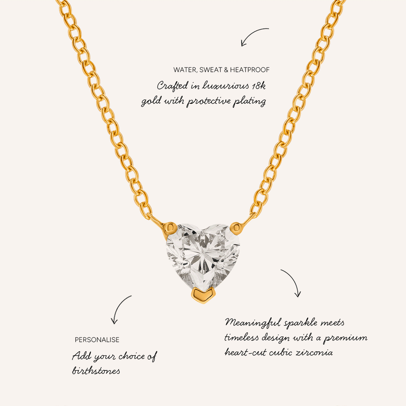 Heart Bracelet & Necklace Set (Gold)