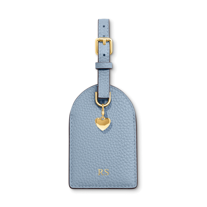Leather Luggage Tag (Powder Blue)