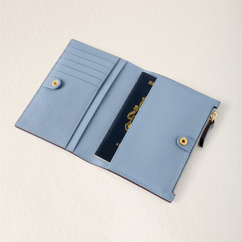 Leather Passport Holder (Powder Blue)