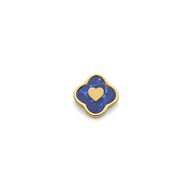 Blue Lace Agate Clover Charms (Gold) - Heart