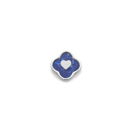 Blue Lace Agate Clover Charms (Silver) - Heart