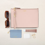 Leather Clutch Pouch (Blush)
