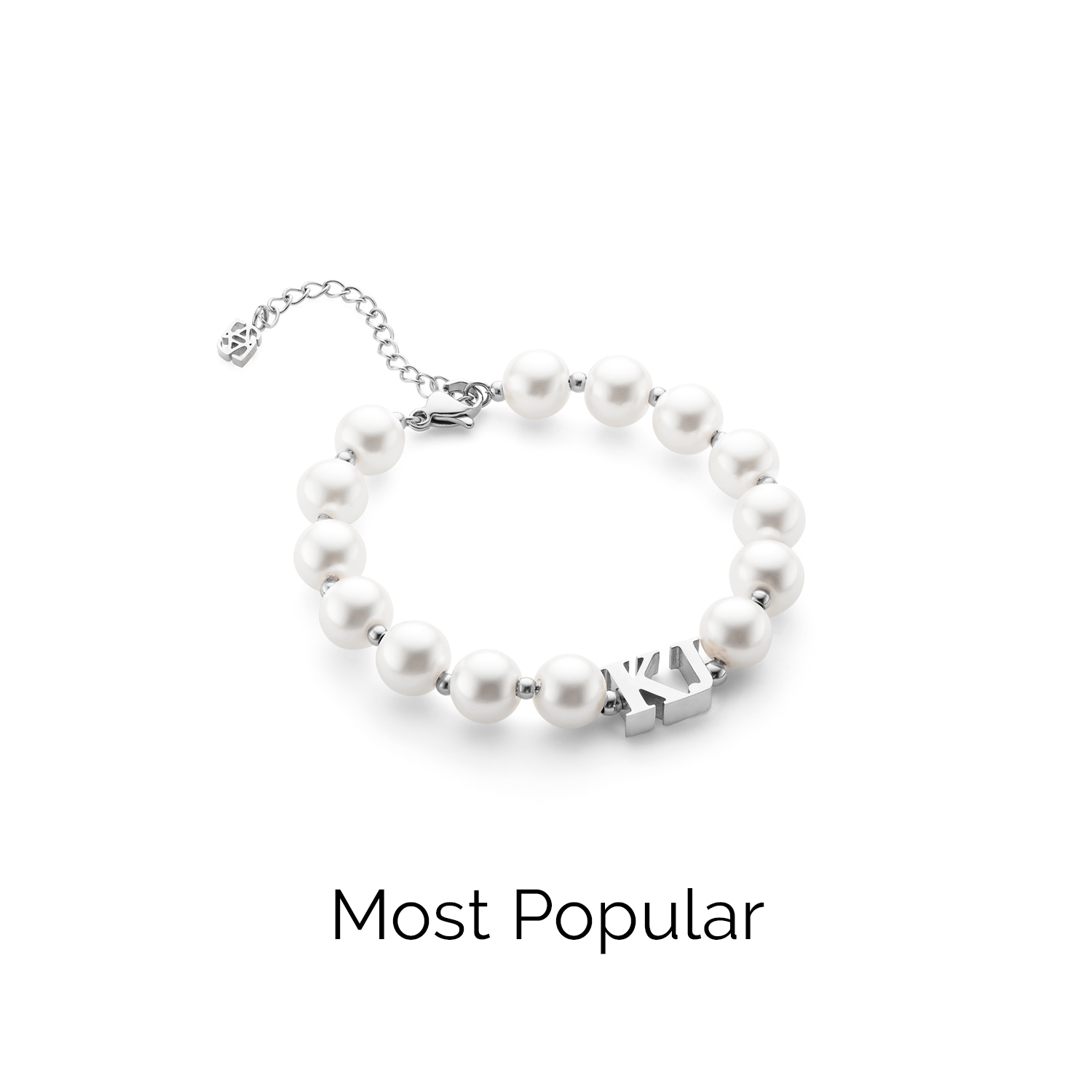 Lunar Pearl Initial Bracelet