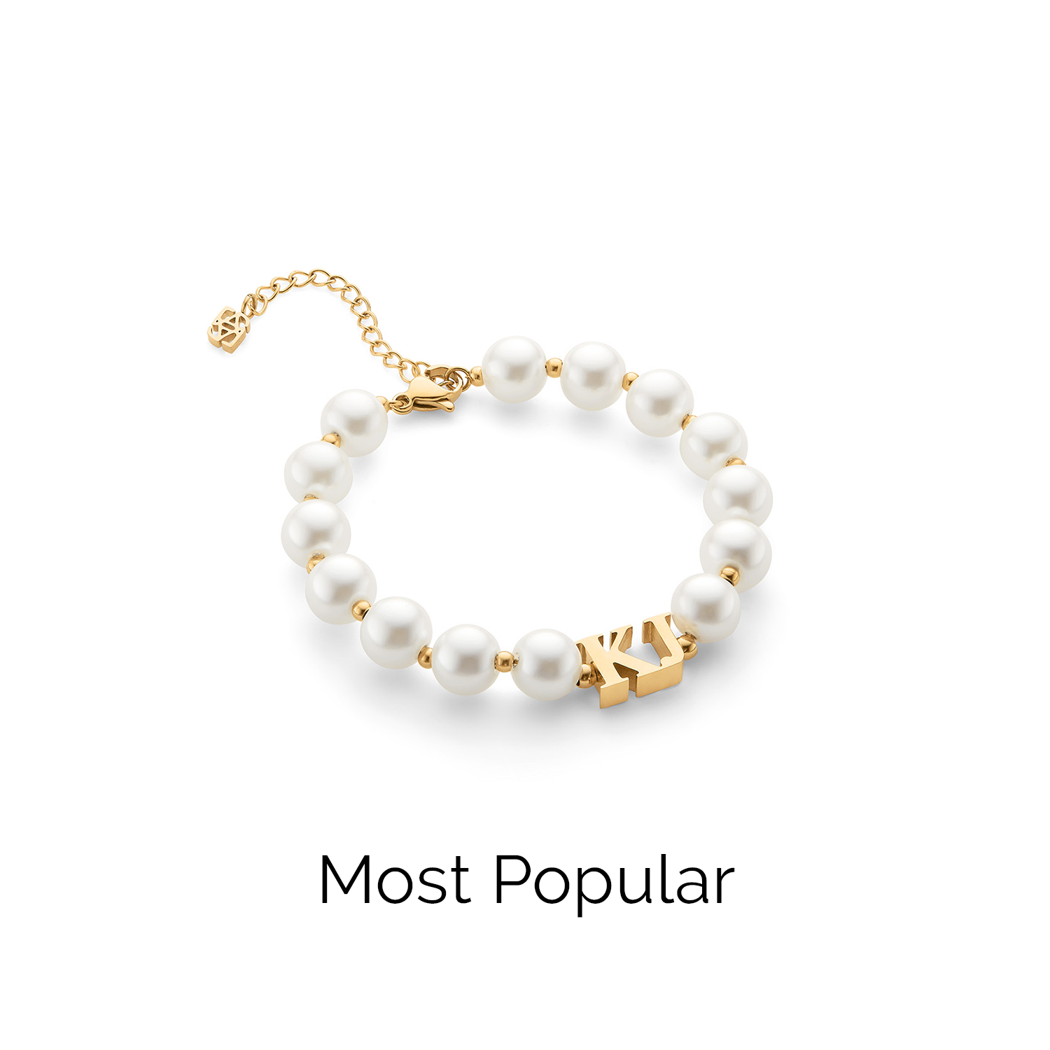 Lunar Pearl Initial Bracelet