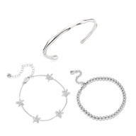 Ocean Charms Starfish Bracelet Set (Silver)