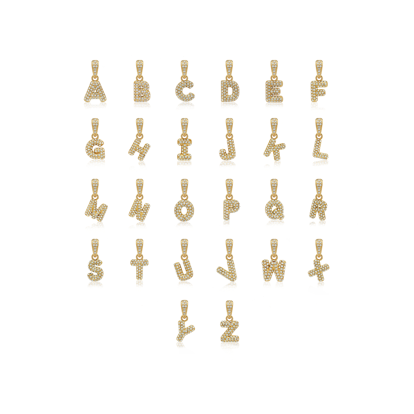 Bubble Initial Pendant (Gold)