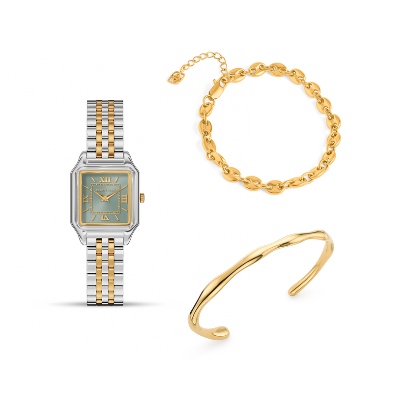 Sage Green Essence 23 Watch & Styling Set (Gold)