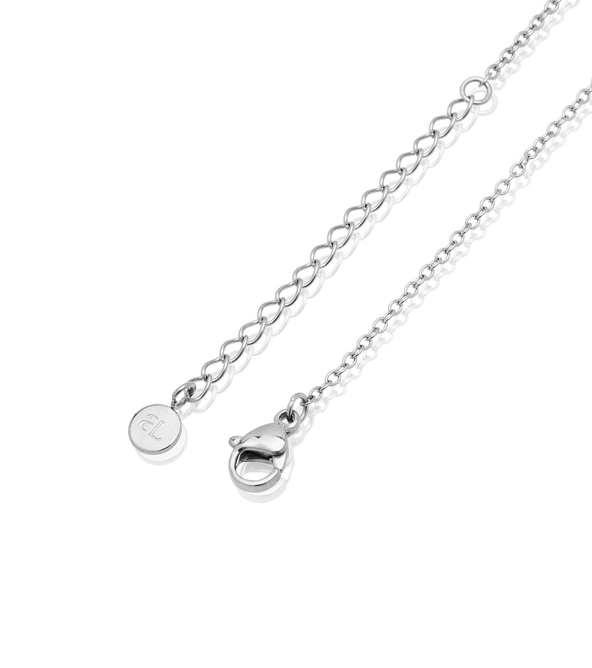 Custom Colour Enamel Name Necklace (Silver)