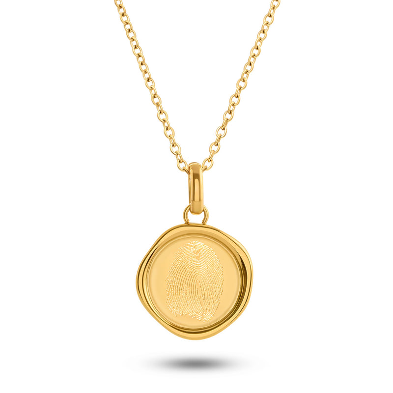 Coin Fingerprint Necklace (Gold)