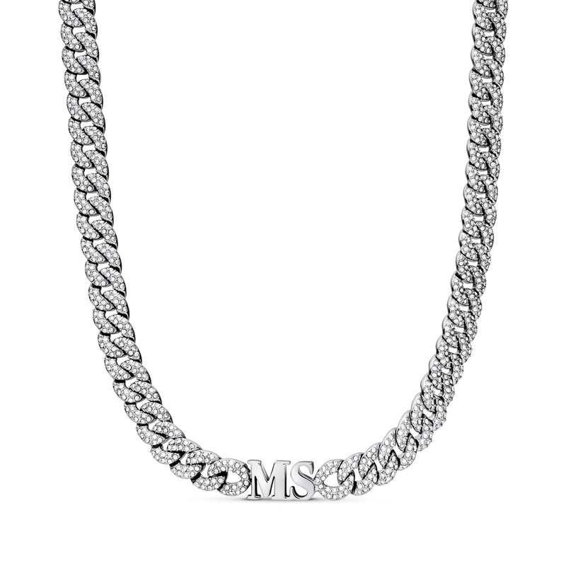 Gala Pavé Initial Choker (Silver)