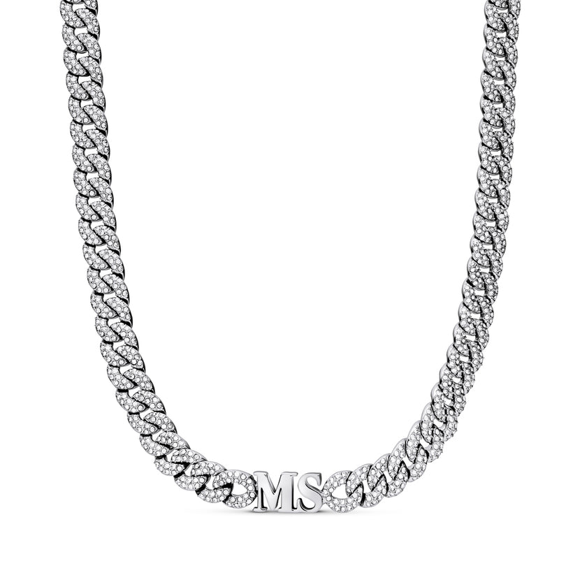 Gala Pavé Initial Choker (Silver)