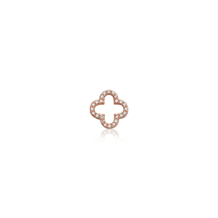 Made Mine Charms - Crystal Clover Charm (Rose Gold)