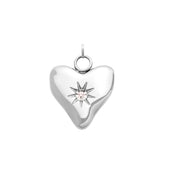 Written In The Sand Mini Heart Birthstone Charm (Silver)