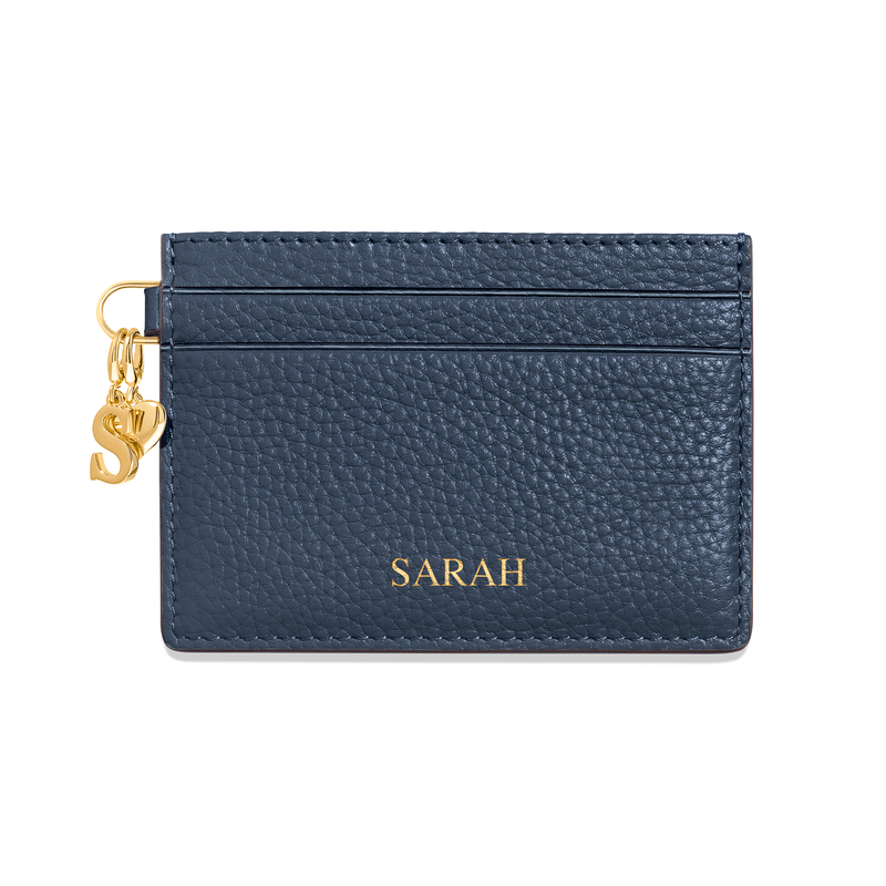 Leather Card Holder (Navy)