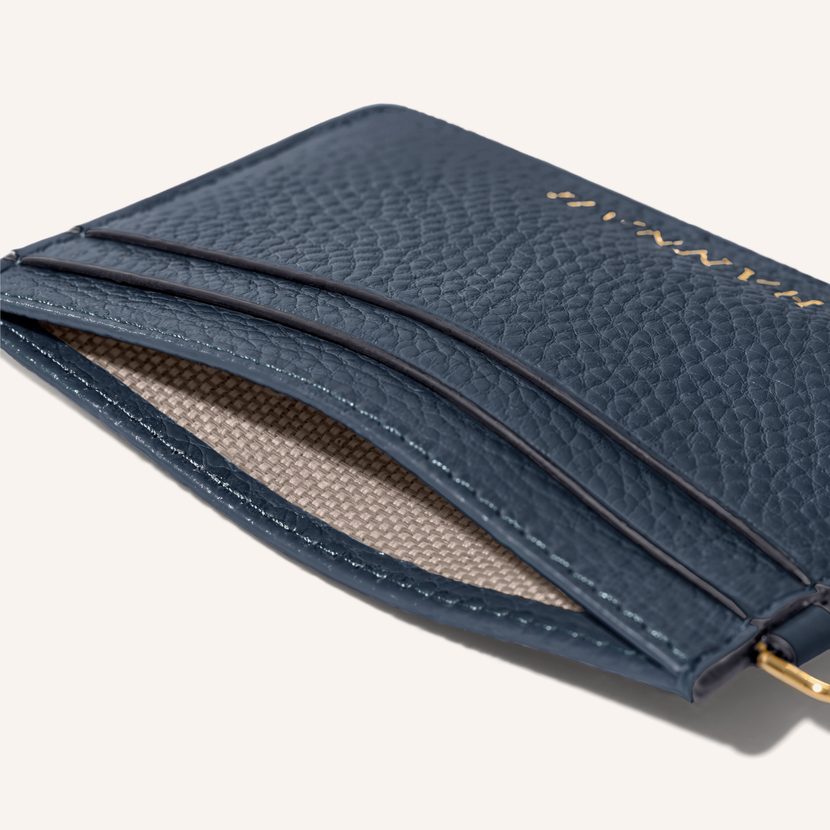Leather Card Holder (Navy)