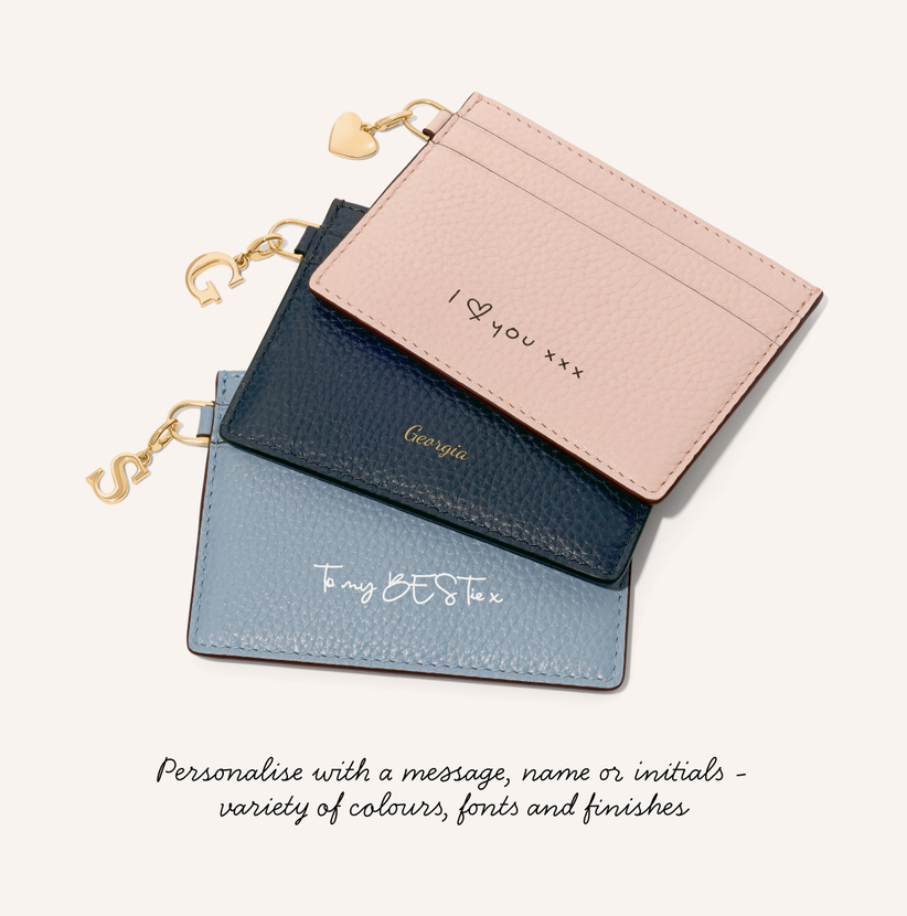 Leather Card Holder (Powder Blue)