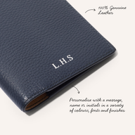 Men's Leather Passport Holder (Navy)