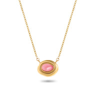Pink Quartz Molten Necklace (Gold)