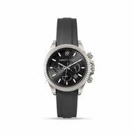 Greenwich Chronograph 40 Silicone Strap Watch (Black)