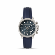Greenwich Chronograph 40 Silicone Strap Watch (Navy)