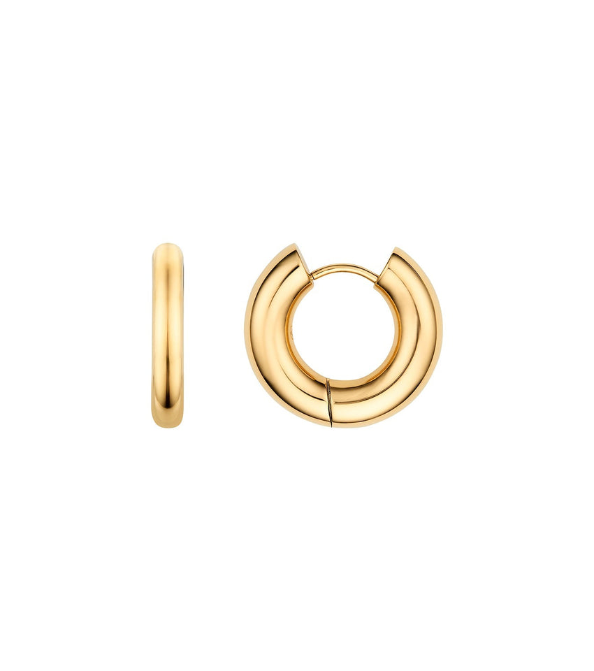 Small Chunky Huggie Hoop Earrings (Gold) – Abbott Lyon
