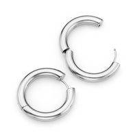 Large Chunky Huggie Hoop Earring Bundle (Silver)