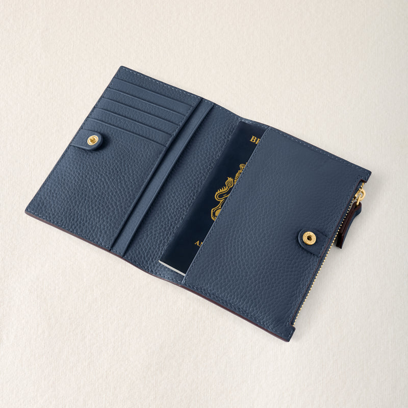 Leather Passport Holder (Navy)