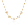 Rosette Clover Custom Name Necklace (Gold)
