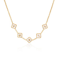 Rosette Clover Custom Name Necklace (Gold)