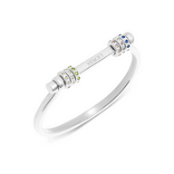 Personalised Confetti Charm Bangle (Silver)