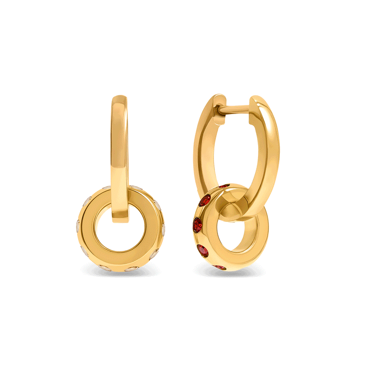 Confetti Charm Huggie Hoops (Gold)