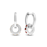 Confetti Charm Huggie Hoops (Silver)