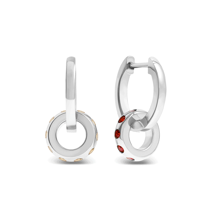 Confetti Charm Huggie Hoops (Silver)