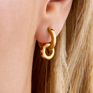 Confetti Charm Huggie Hoops (Gold)