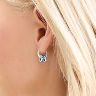 Confetti Charm Huggie Hoops (Silver)