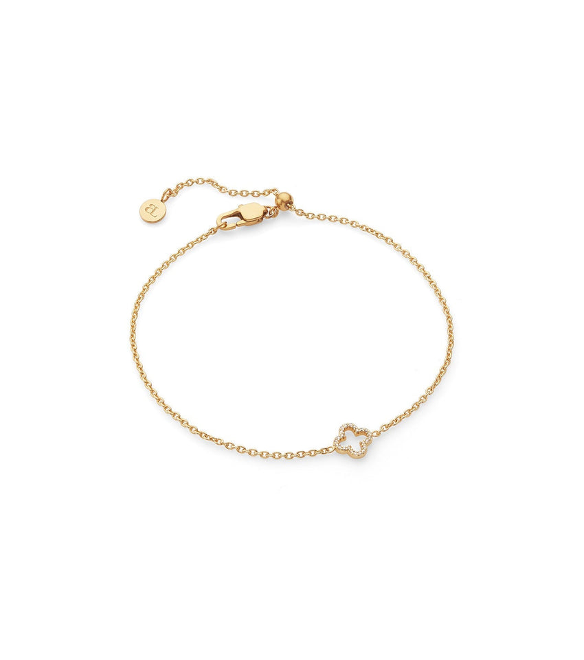 Crystal Clover Bracelet (Gold)