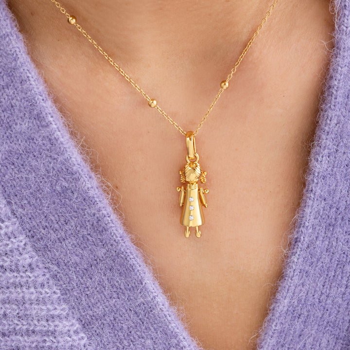 Crystal Ragdoll Necklace (Gold)