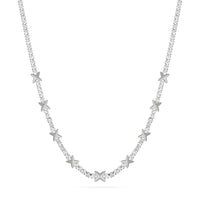 Crystal Fixed Charm Necklace (Silver)