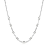 Crystal Fixed Charm Necklace (Silver)