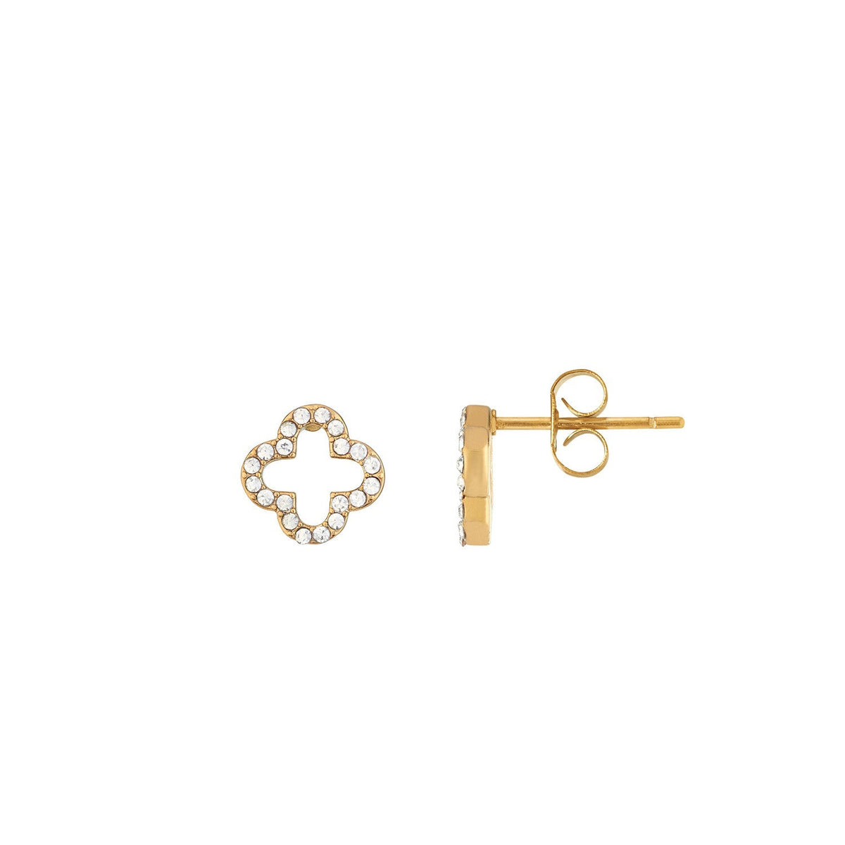 Crystal Clover Studs