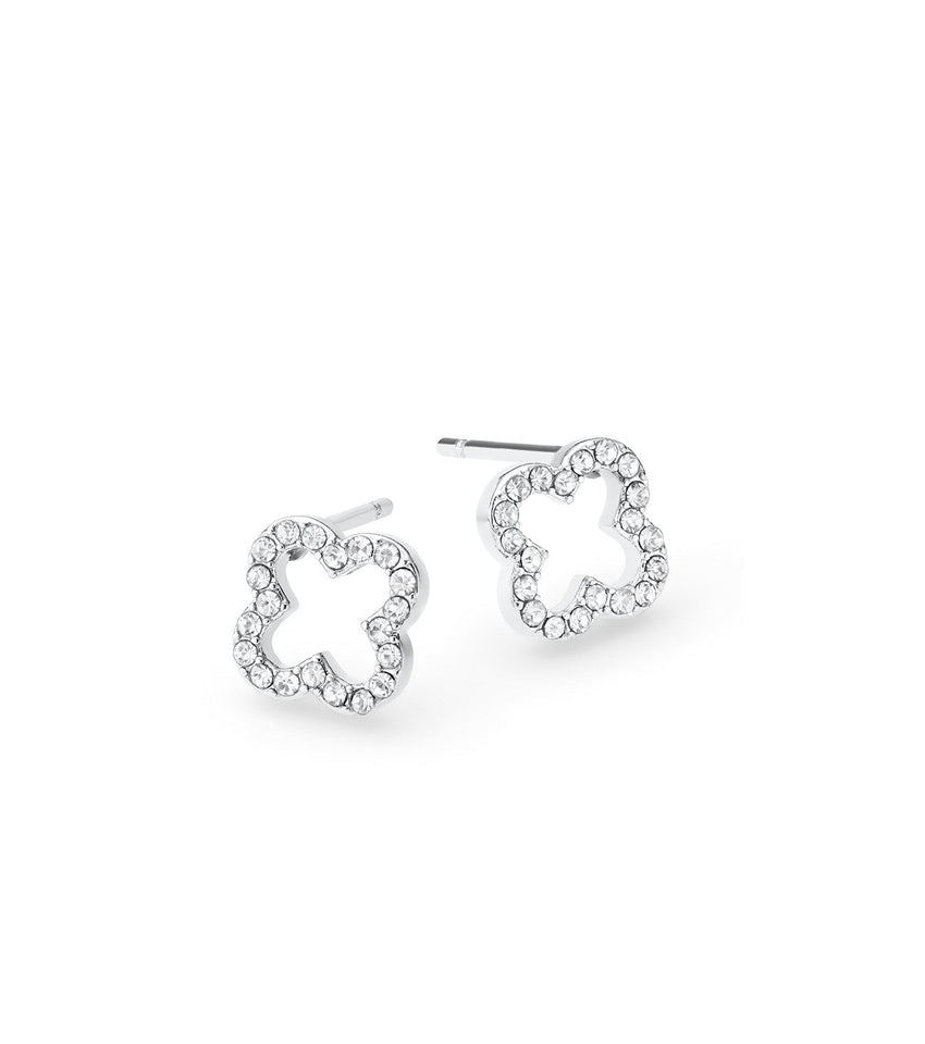 Crystal Clover Studs (Silver)