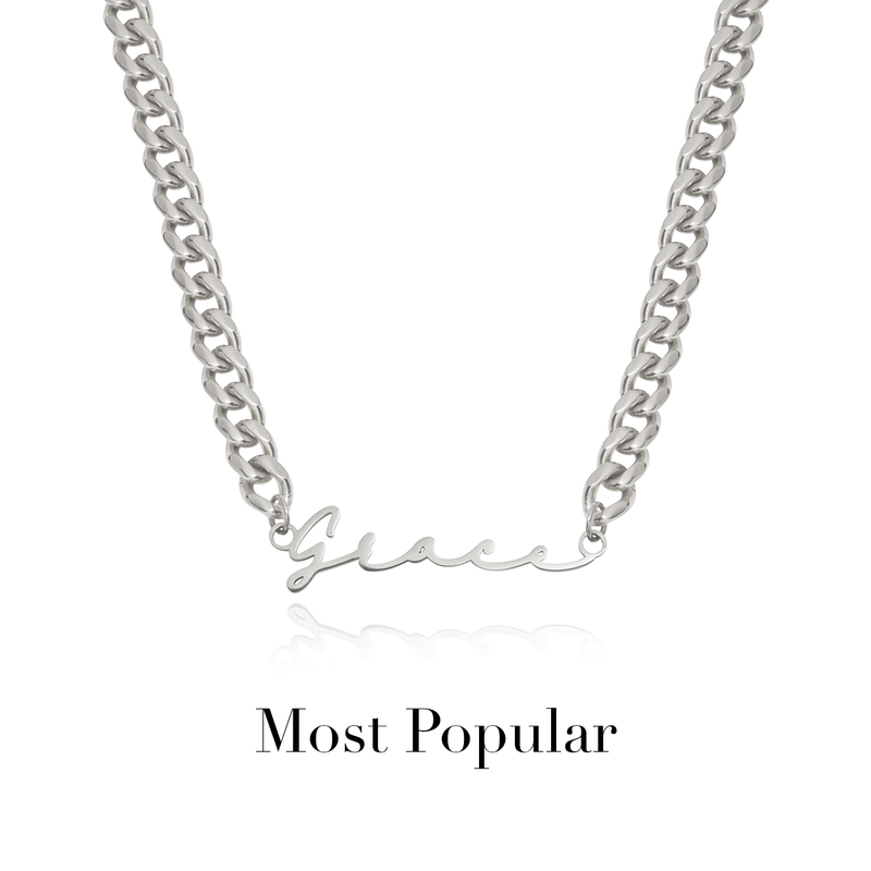 Signature Name Necklace - Silver