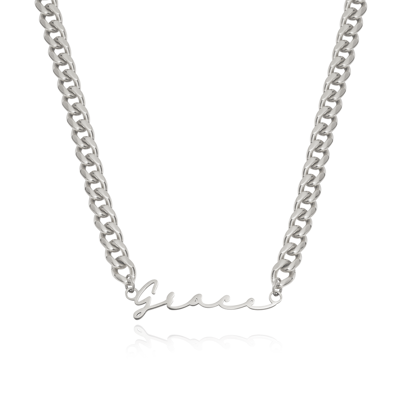 Signature Name Necklace - Silver