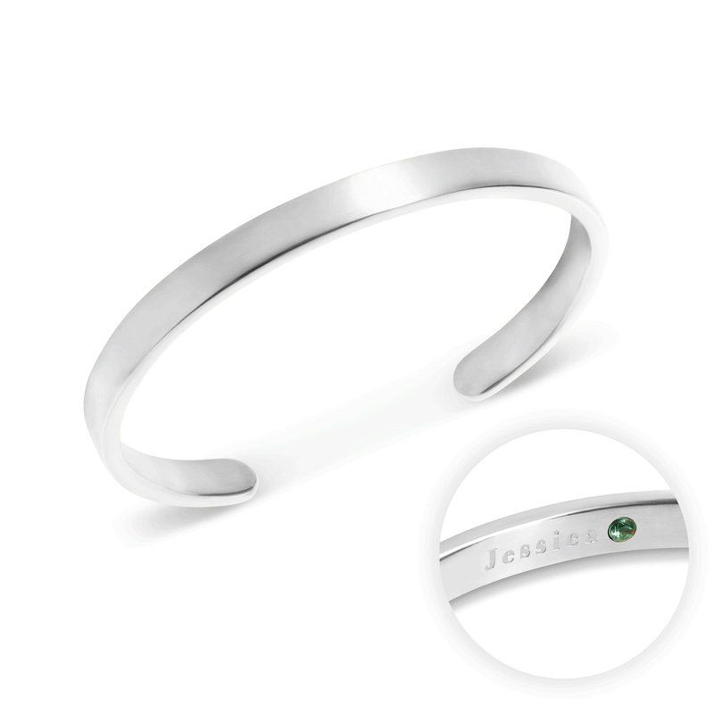 Custom Memento Cuff Bangle (Silver)