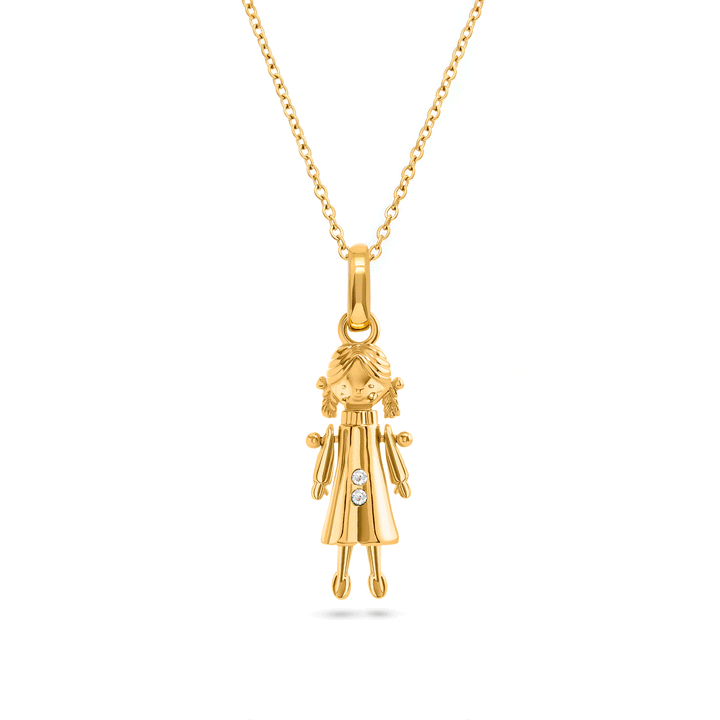 Birthstone Ragdoll Necklace (Gold)