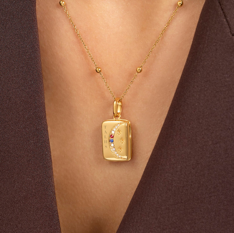 Written In The Stars Locket Necklace (Gold)