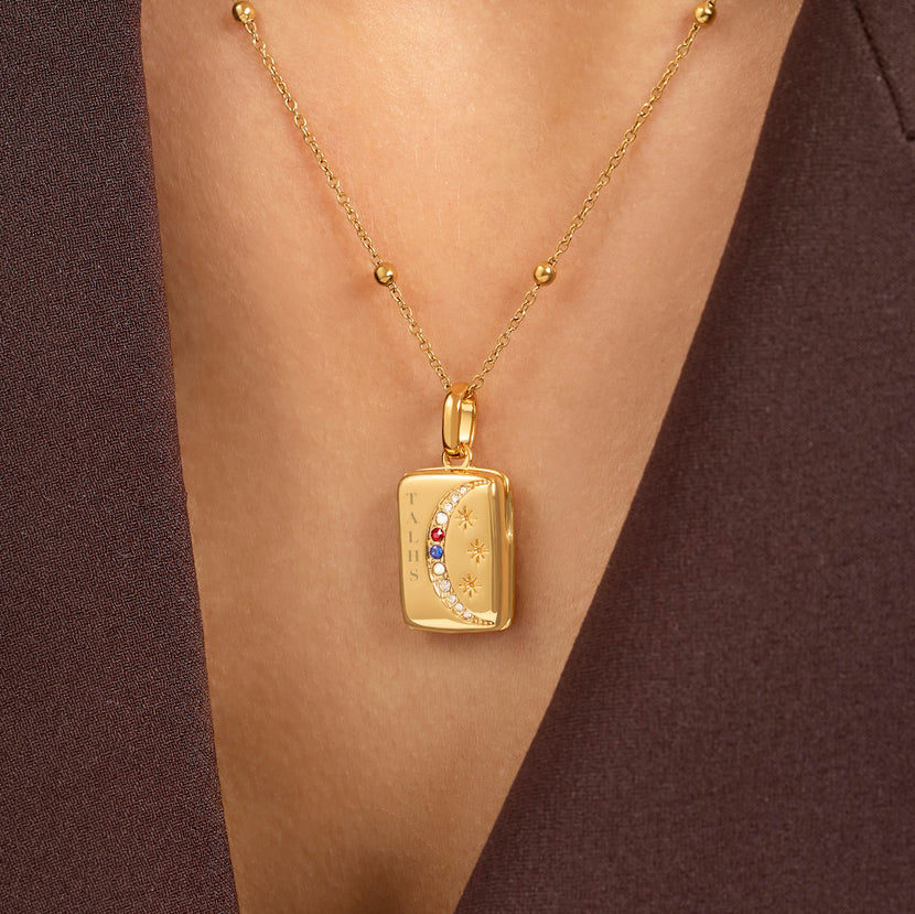 Written In The Stars Locket Necklace (Gold)